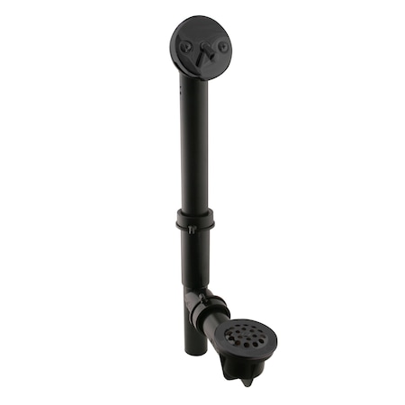 Westbrass Black 1-1/2" Tubular Trip Lever Bath Waste in Matte Black 592144-62